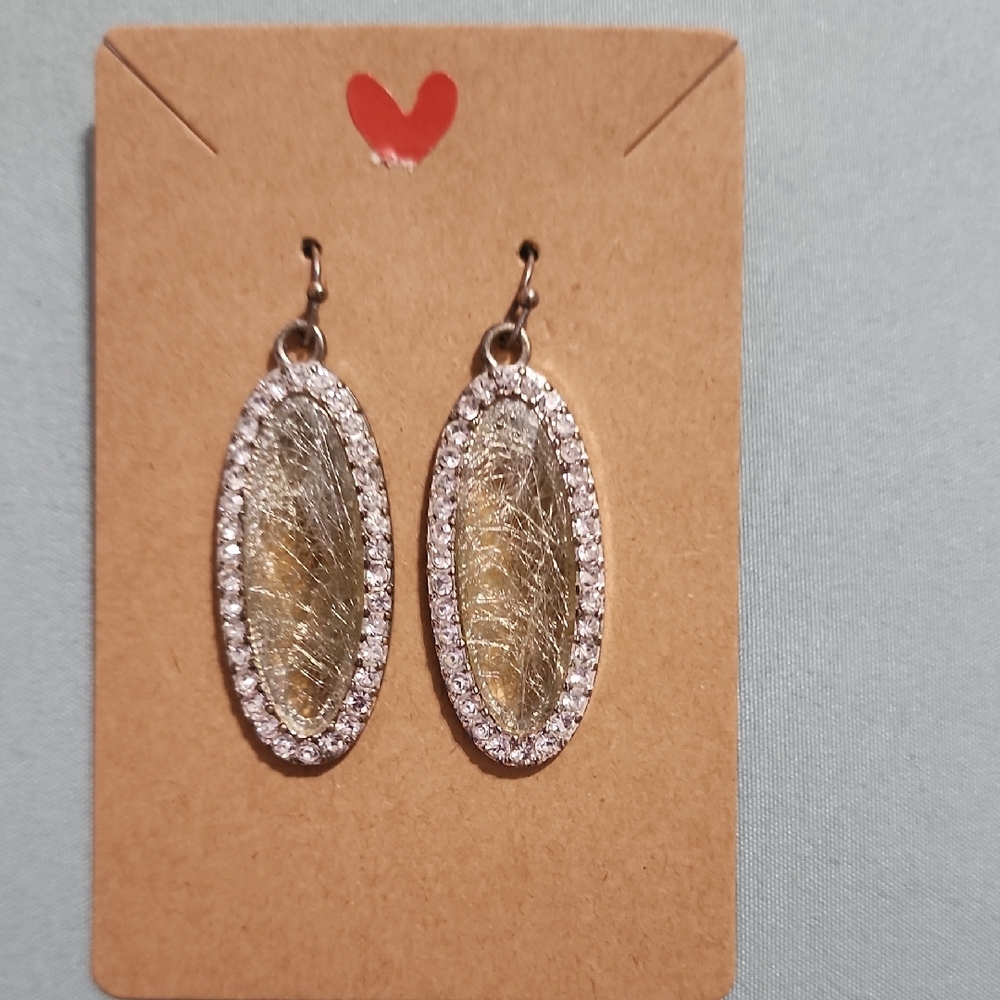 Chic Silver and Gold Oval Earrings